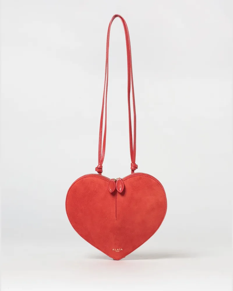Alaïa Le Coeur Wildledertasche Orange
