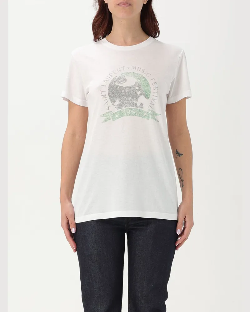 Saint Laurent T-shirt damen Weiß