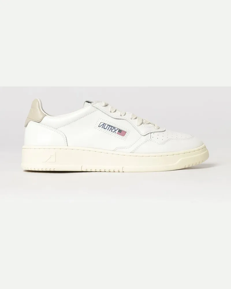 AUTRY Medalist Low Top Sneakers aus zweifarbigem Leder und Wildleder Beige