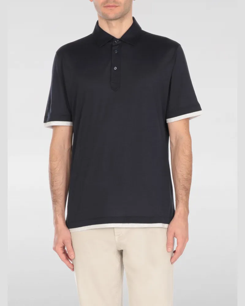 Brunello Cucinelli Polo herren Blau