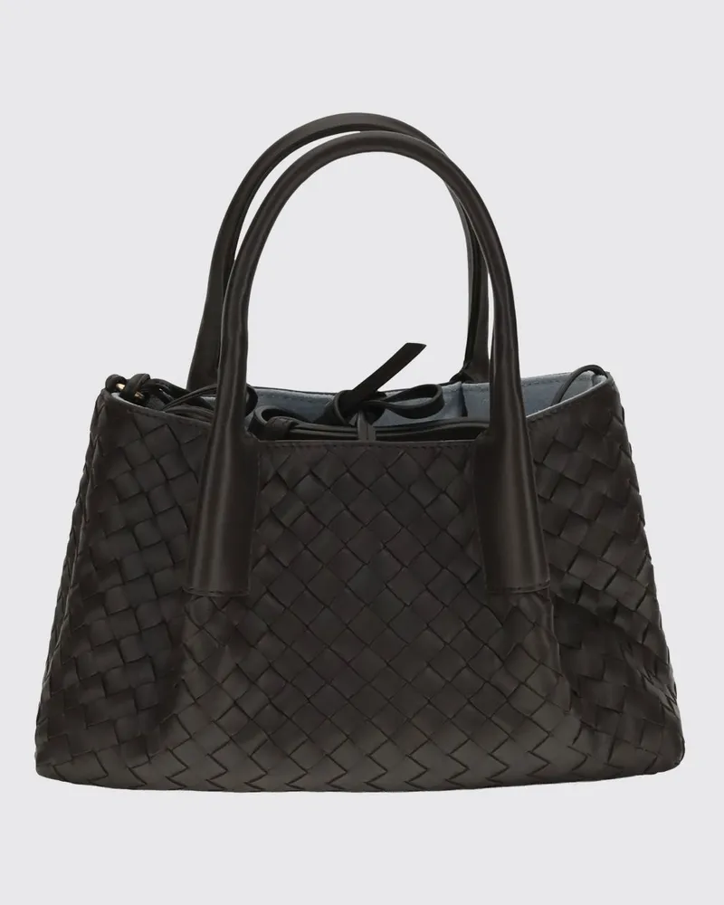 Bottega Veneta Kleine Pinacoteca-Handtasche aus geflochtenem Kalbsleder Kaffee