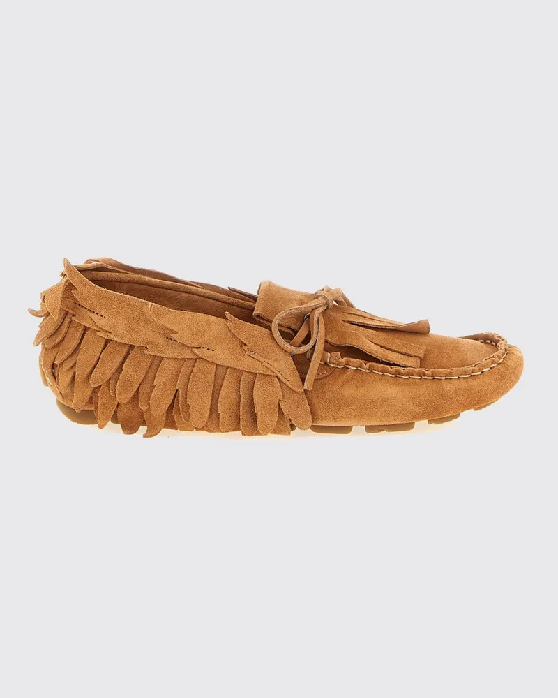 Alberta Ferretti Mokassins aus Wildleder mit Fransen Braun