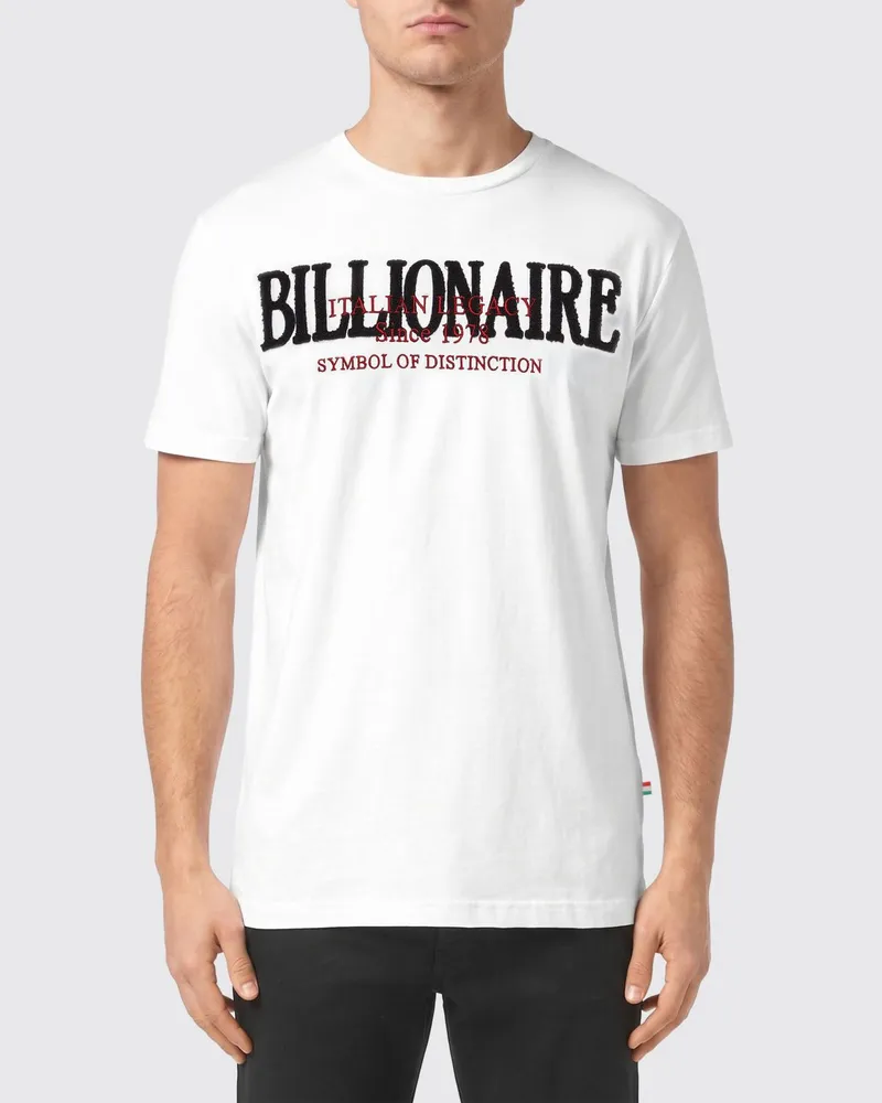 Billionaire Baumwoll-T-Shirt mit Logo Weiß