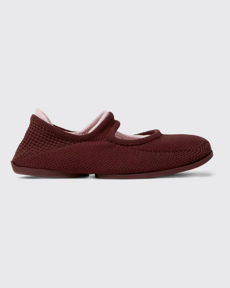 Camper Right Niko Mary Jane Ballerinas aus burgunderrotem recyceltem Stoff Burgunderrot