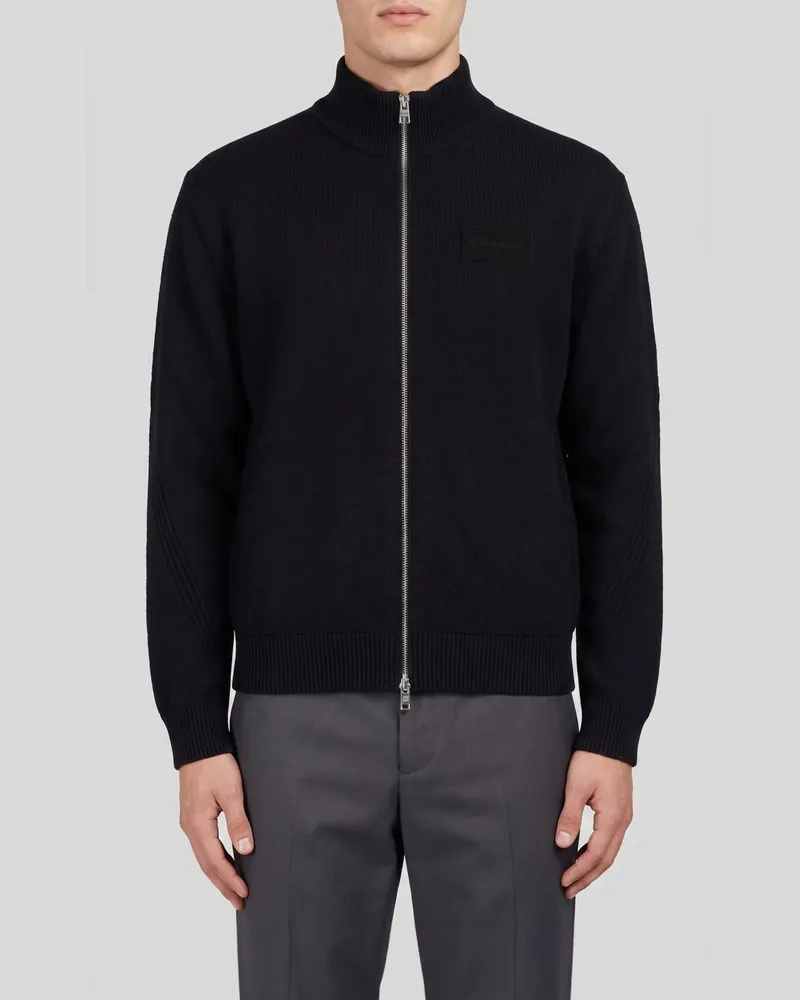 Givenchy Rollkragen-Strickjacke mit Reißverschluss aus Woll-Kaschmir-Mischung Schwarz