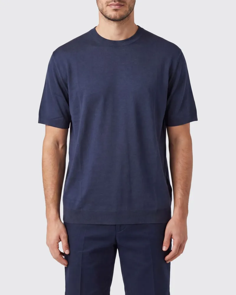 Altea Kurzärmeliges T-Shirt mit Rundhalsausschnitt aus Baumwolljersey Blau