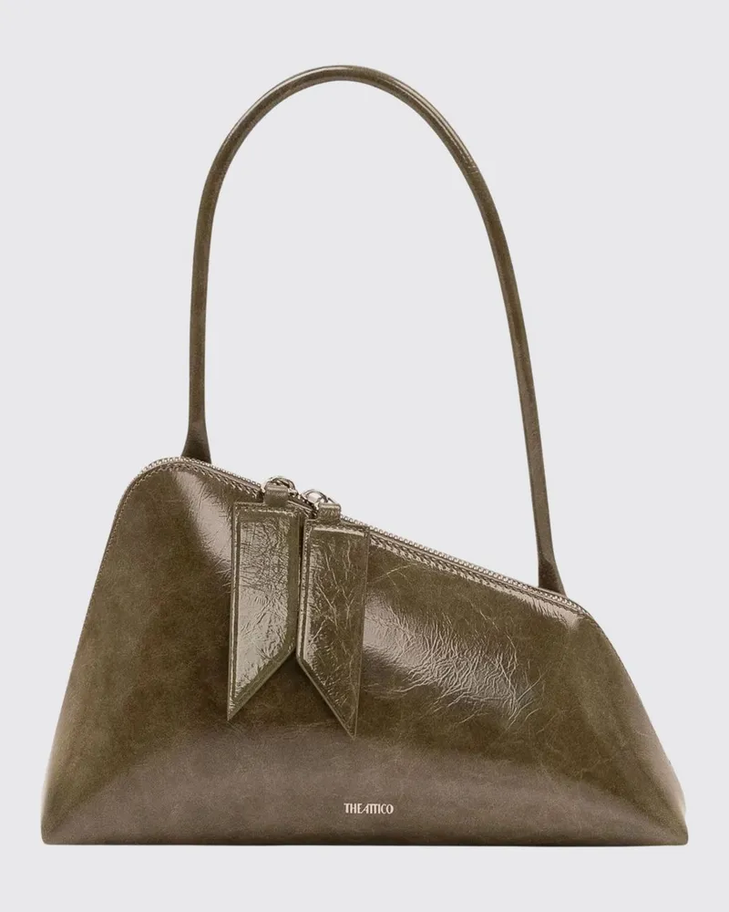 ATTICO Sunrise Schultertasche von aus Kalbsleder mit asymmetrischem Design Grün