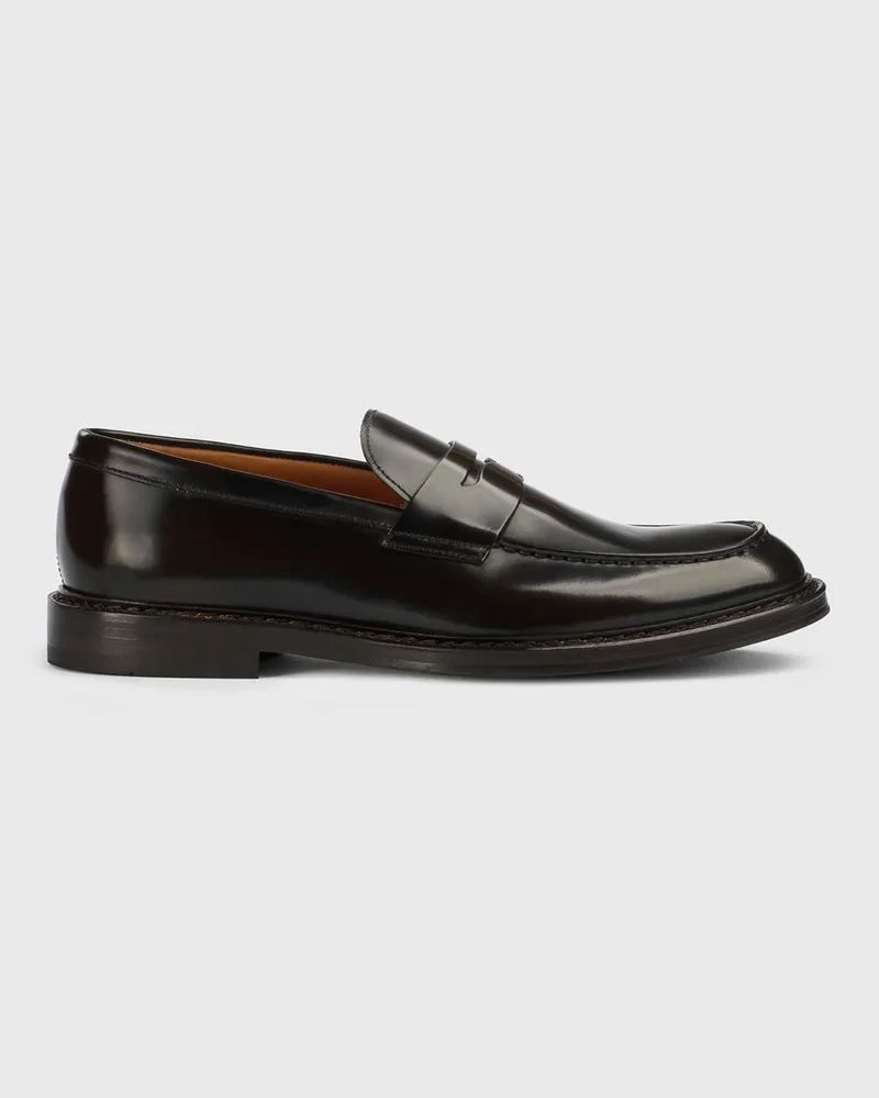 Doucal´s Loafer aus gebürstetem Leder Dark
