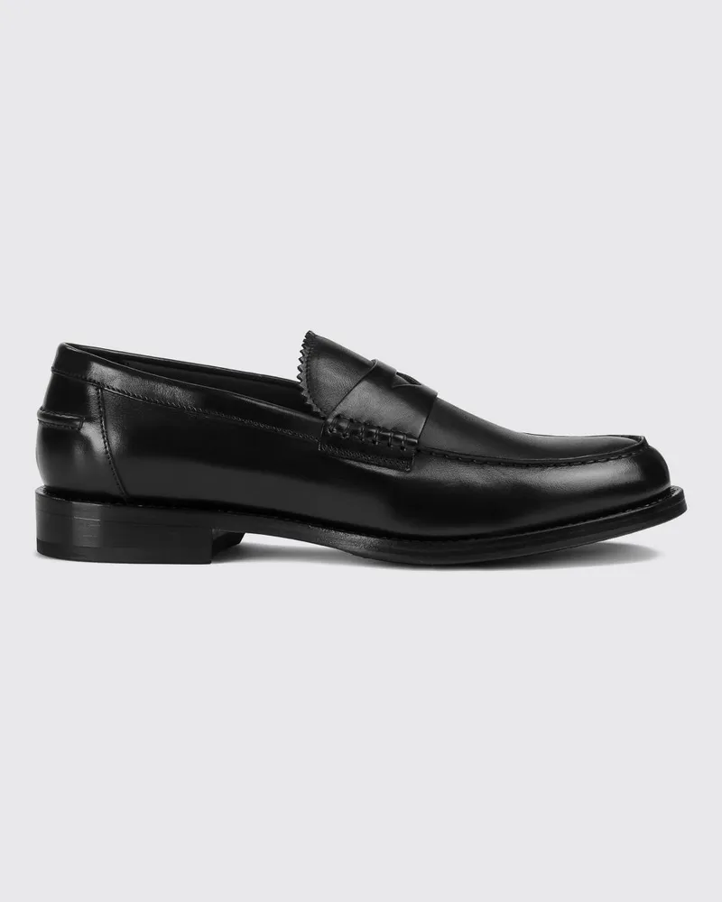 Doucal´s Pennyloafers aus glattem Kalbsleder von mit klassischem Riemen Schwarz