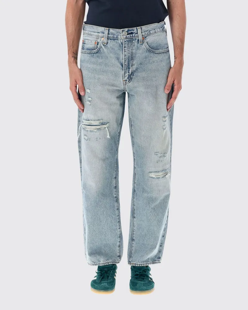 Levi's 568™ Straight Fit Jeans von aus Distressed-Denim mit mittlerer Leibhöhe Blau