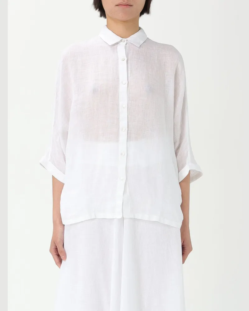 120% Lino Top damen Weiß
