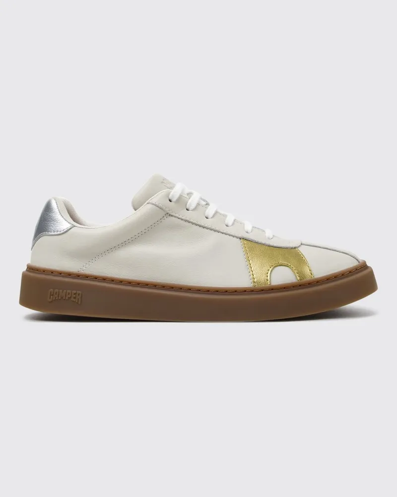 Camper Twins Low-Top-Sneakers aus Kalbsleder mit Kontrastlogo Weiß