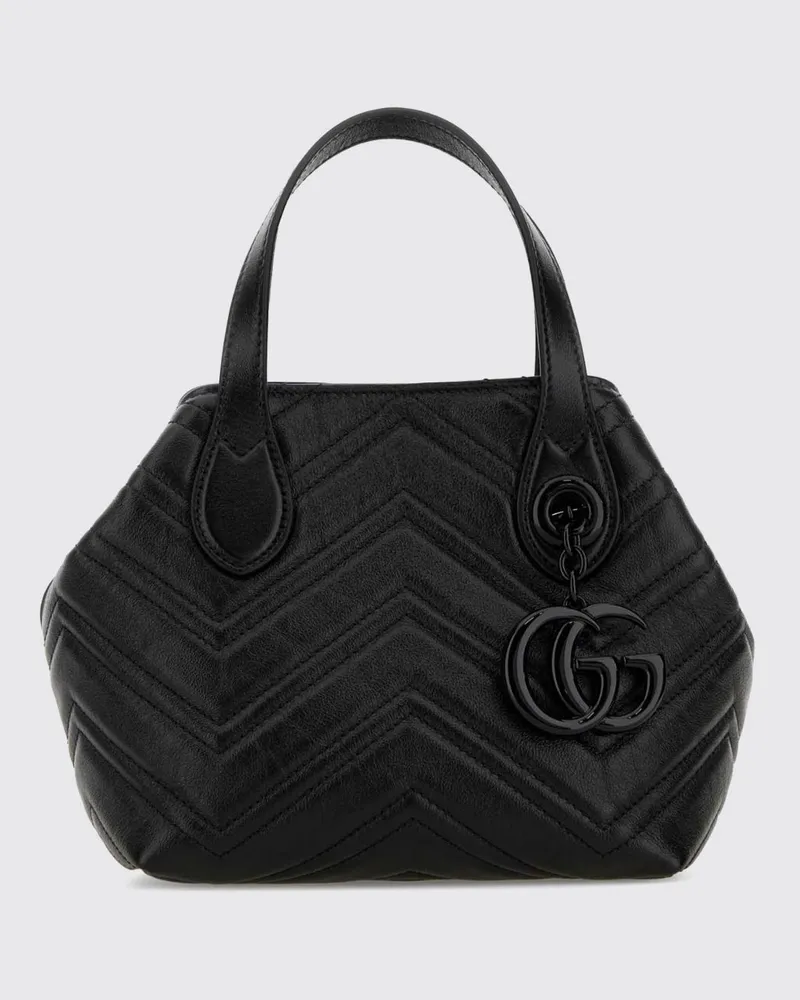 Gucci GG Marmont Mini-Henkeltasche aus Matelassé-Nappaleder mit Chevron-Muster Schwarz