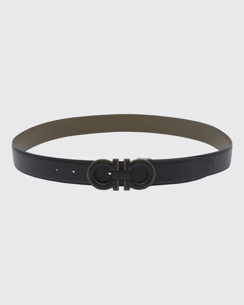 Ferragamo Wendegürtel Gancini von aus Kalbsleder mit Monogramm-Schnalle Schwarz