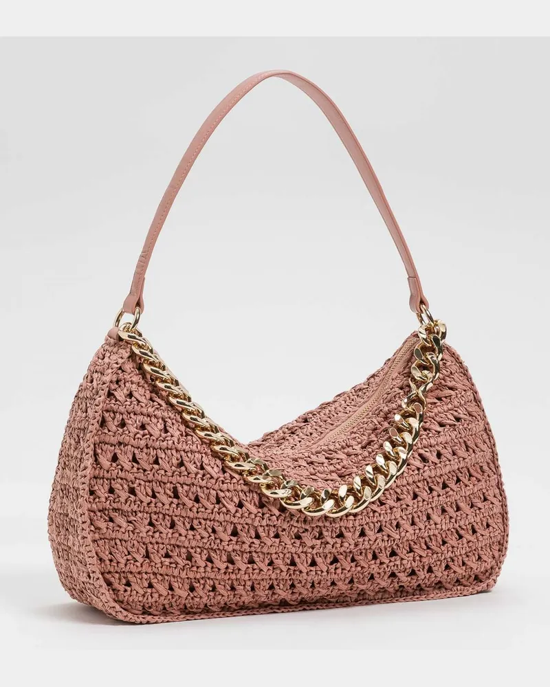 Twin-Set Liliana Häkelraffia-Tasche Braun