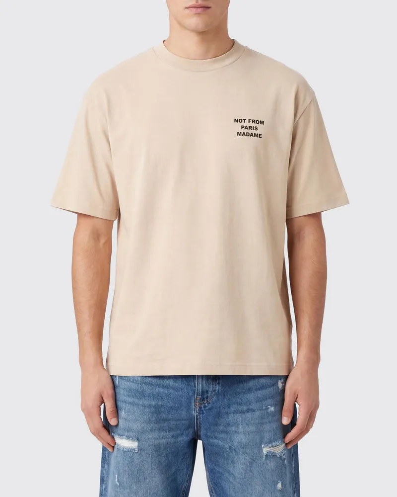 Drôle de Monsieur Baumwoll-T-Shirt mit Rundhalsausschnitt und Logo-Slogan-Print Mastik