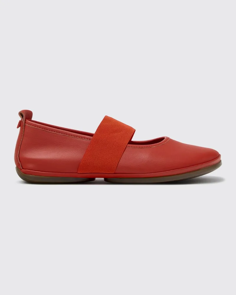 Camper Right Nina Mary-Jane-Ballerinas aus Leder mit elastischen Einsätzen Rot