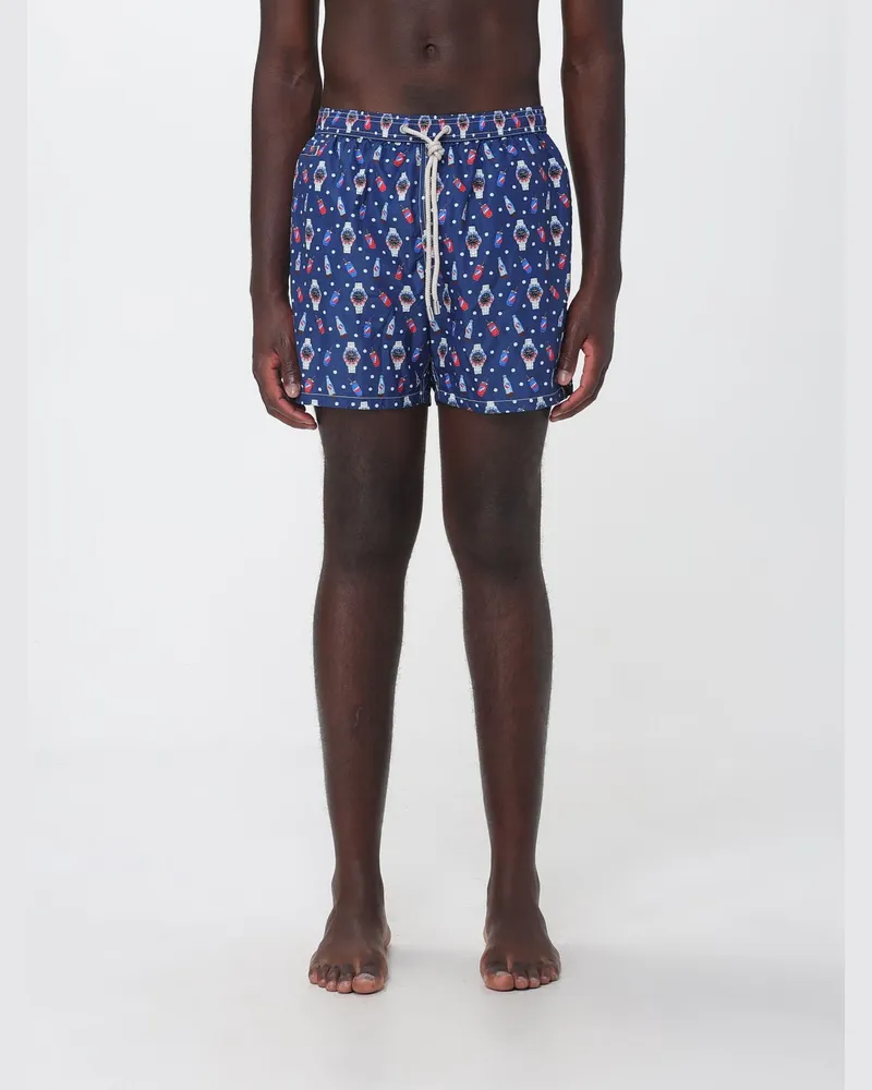 MC2 Saint Barth Bedruckte Boxer-Badehose Navy