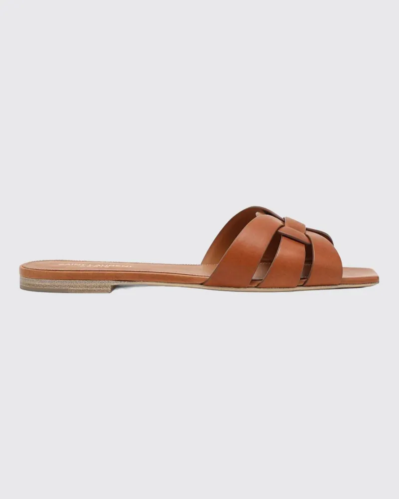 Saint Laurent Flache sandalen damen Braun
