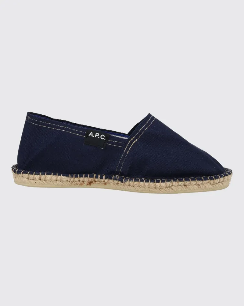 A.P.C. Baumwoll-Espadrilles mit runder Zehenkappe und niedrigem Absatz Blau