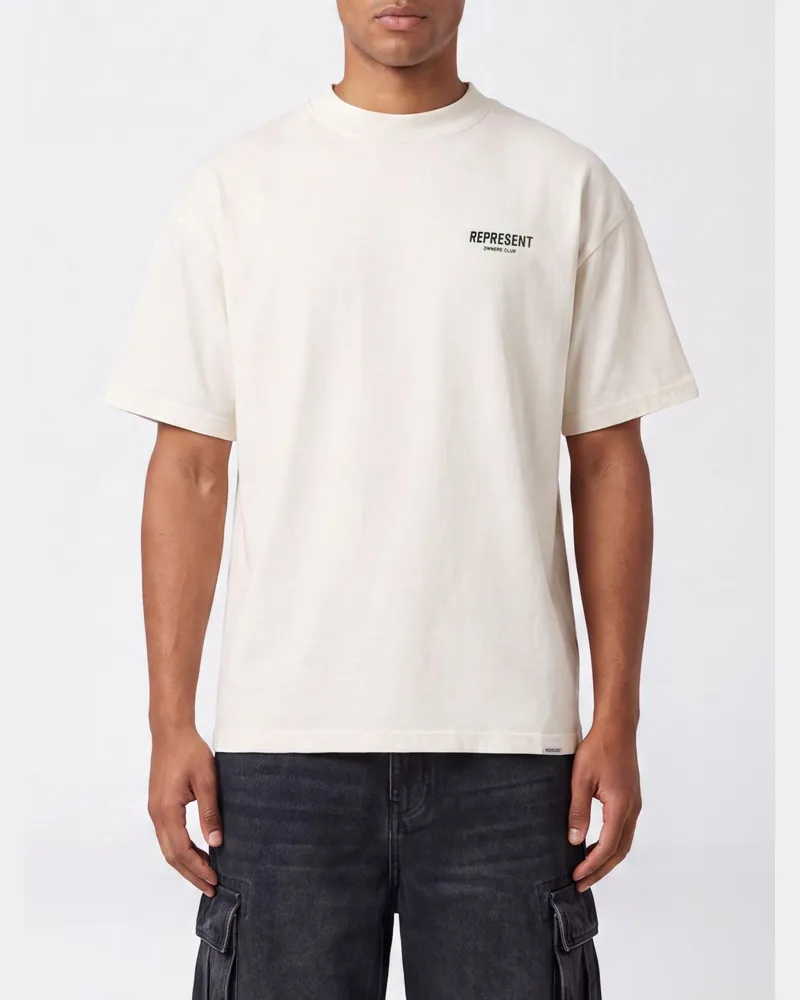 REPRESENT Rundhals-T-Shirt aus Baumwolle von mit Kontrastlogo Weiß