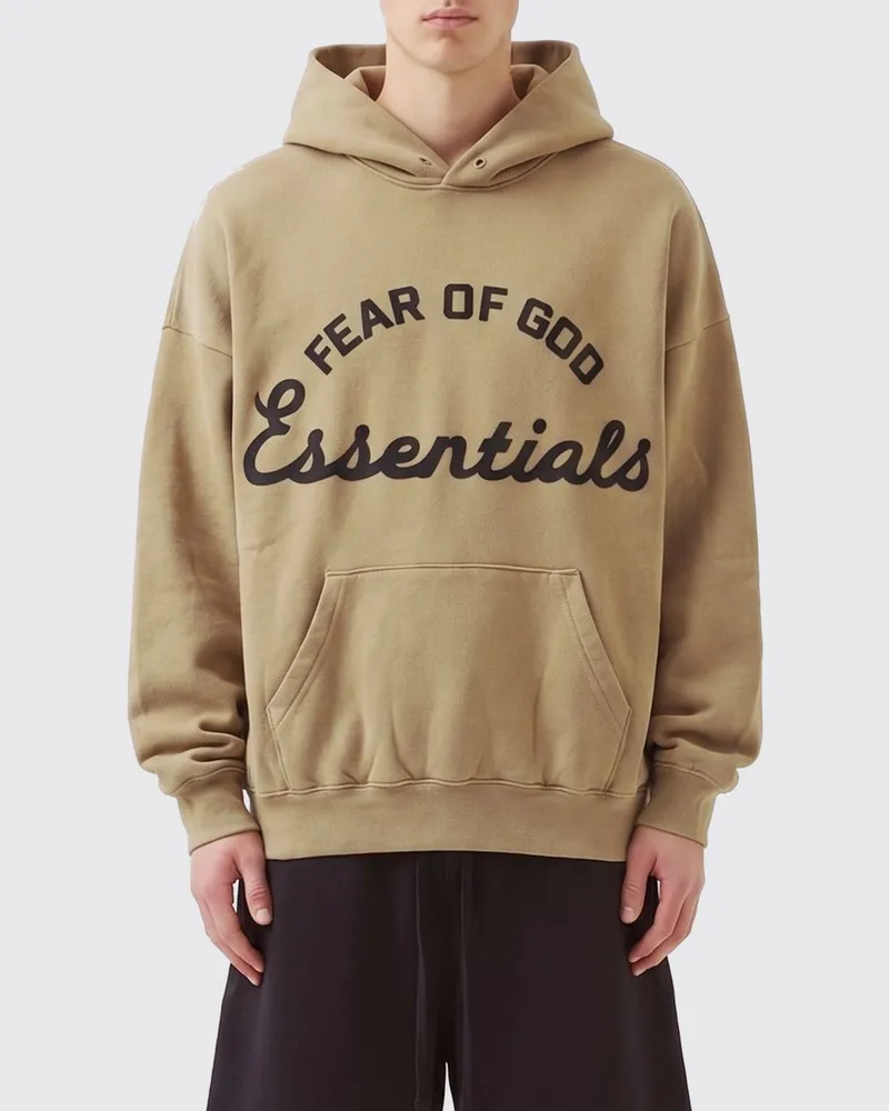 Fear of God Relaxed-Fit Baumwoll-Hoodie mit Kängurutasche Beige