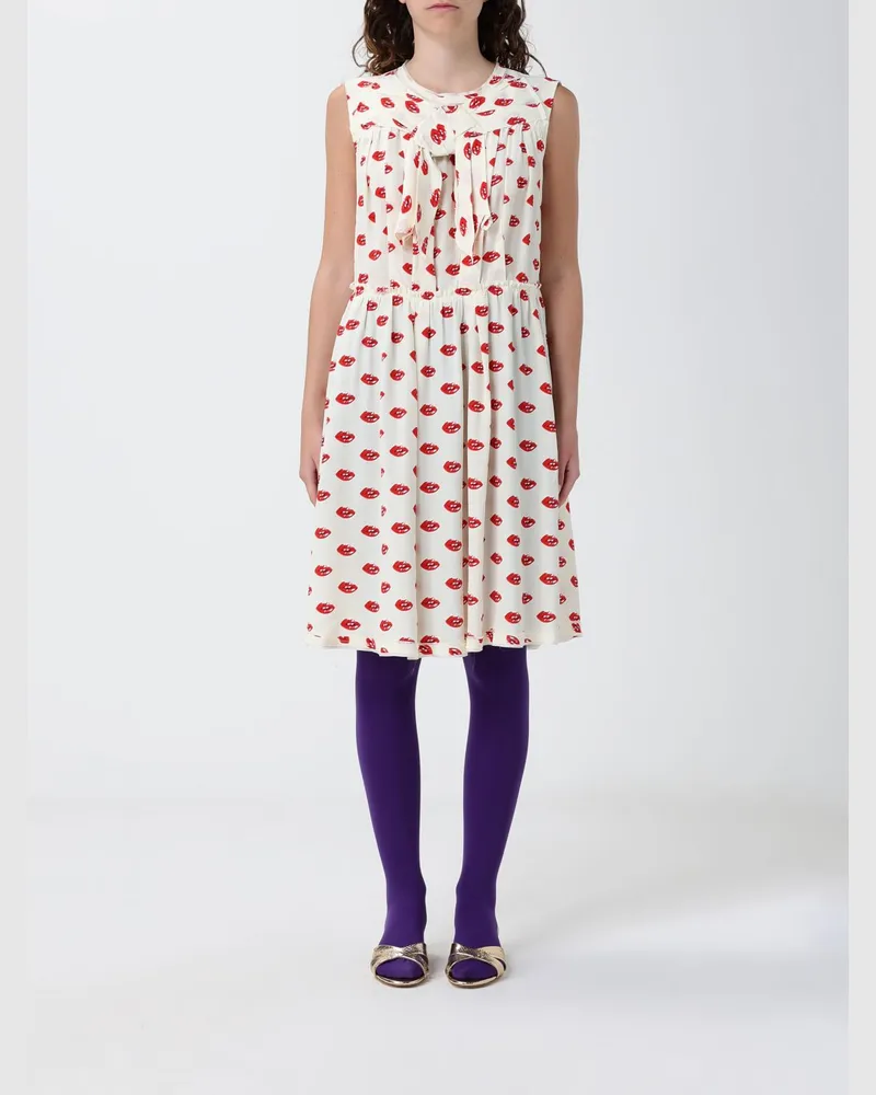 Marc Jacobs Bedrucktes Viskose-Mini-Kleid Weiß