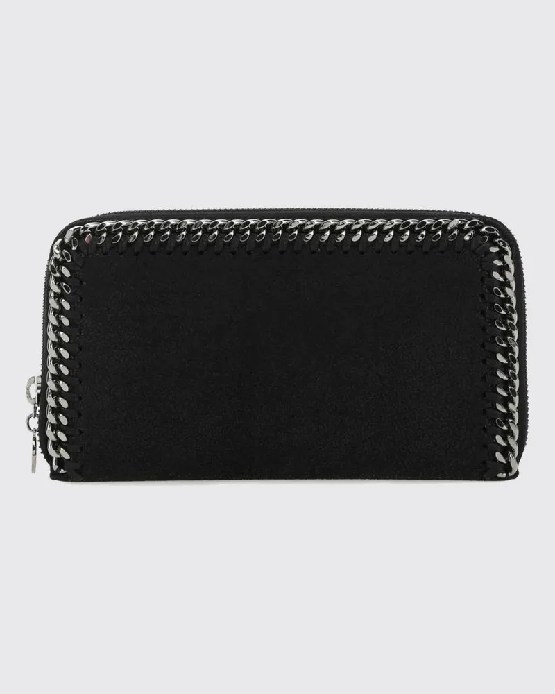 Stella McCartney Portemonnaie aus Polyester mit silberfarbenem Finish Schwarz