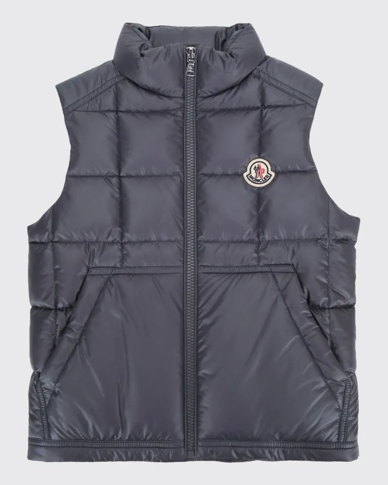 Moncler Gesteppte und daunengefütterte Ripstop-Nylonweste für Jungen von Grau