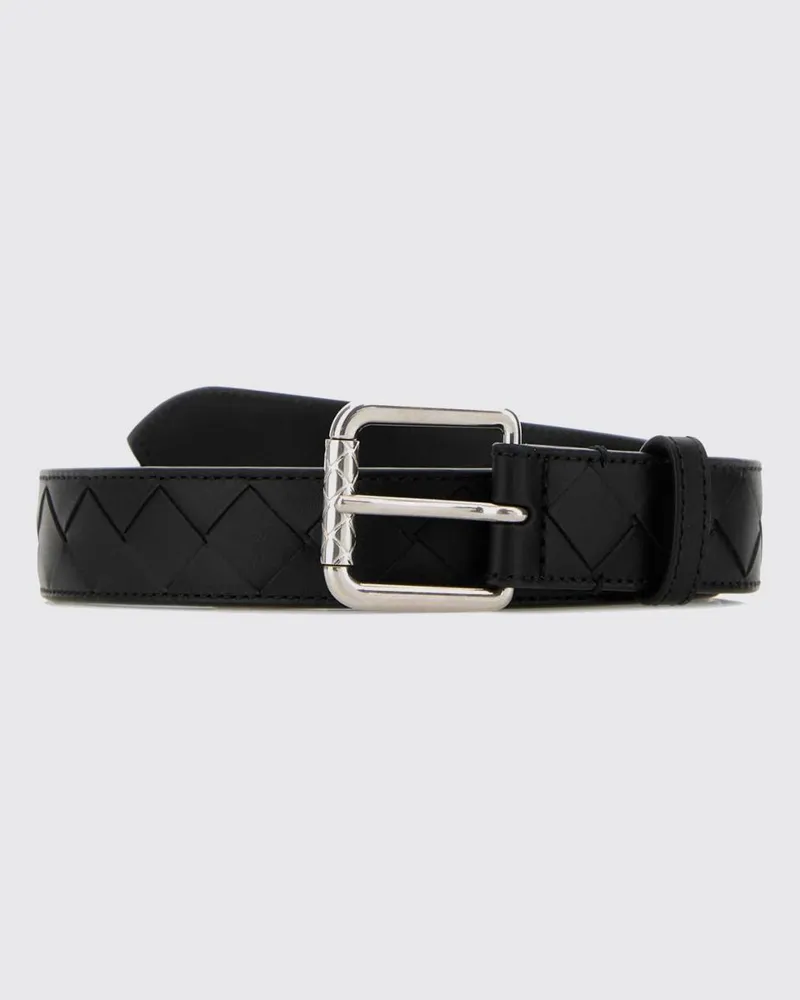 Bottega Veneta Geflochtener Ledergürtel Schwarz