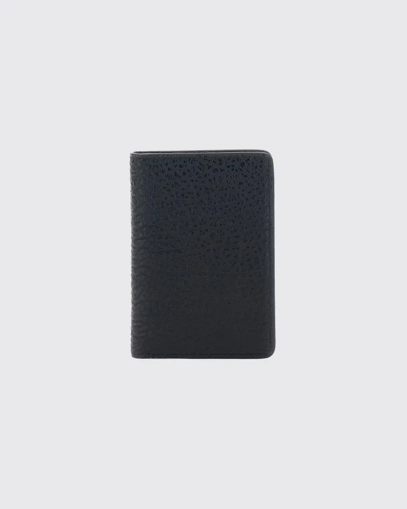 Maison Margiela Bifold-Kartenhalter aus genarbtem Leder mit Four Stitches Schwarz
