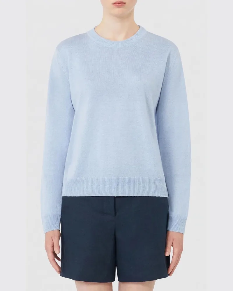 Max Mara Max Mara Leinen-Rundhalspullover Blau