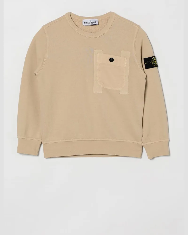 Stone Island Baumwoll-Rundhalspullover Beige