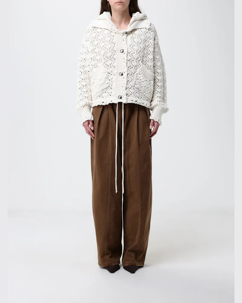 Blumarine Häkel-Baumwollstrick-Cardigan Weiß