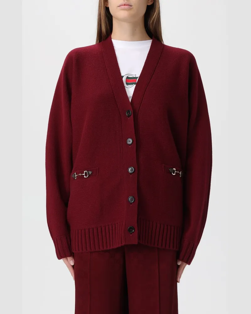 Gucci Strickjacke damen Burgunderrot