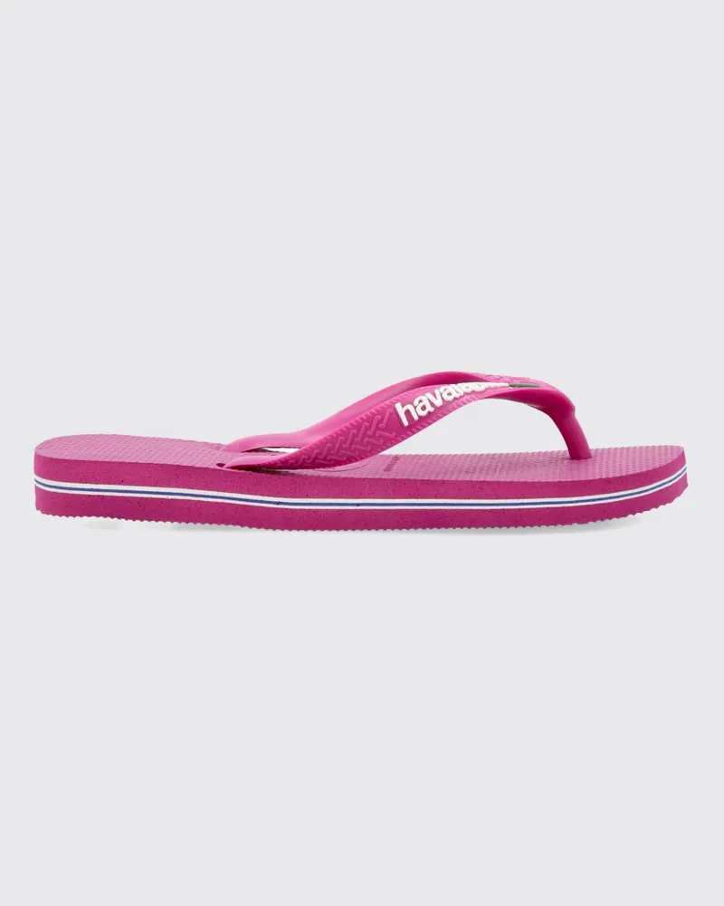 Havaianas Brasil Logo Gummi-Flip-Flops mit geprägtem Logo auf dem Riemen Fuchsia