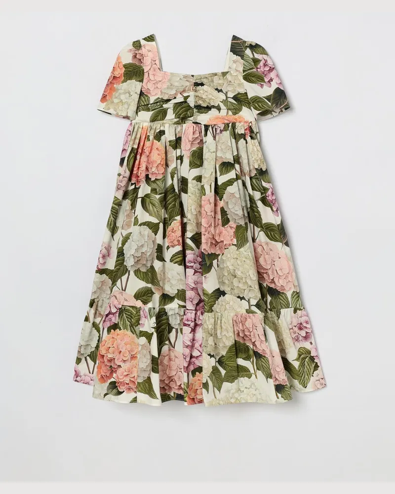 Dolce & Gabbana DOLCE  GABBANA Dolce & Gabbana Baumwollkleid mit Blumenprint Bunt
