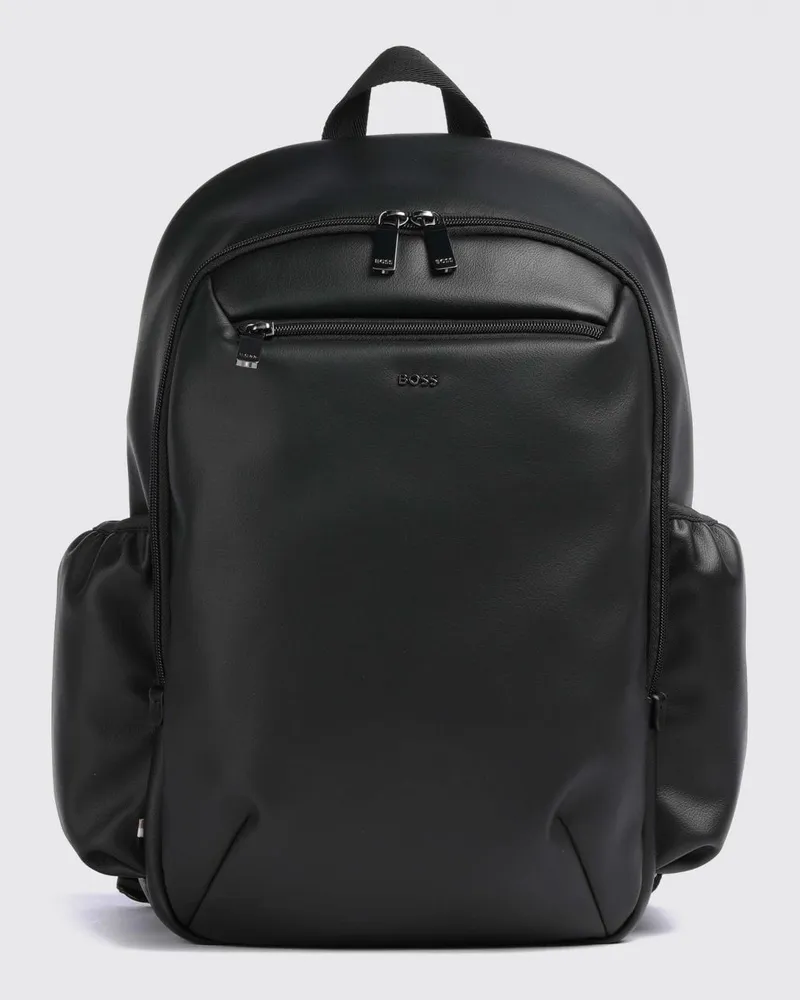 HUGO BOSS Jace Rucksack von aus recyceltem Kunstleder mit verstellbaren Trägern Schwarz