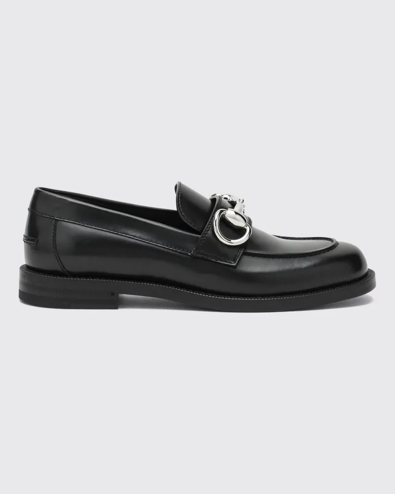Gucci Slipper Boulevard von aus Glattleder mit goldfarbenem Horsebit Schwarz