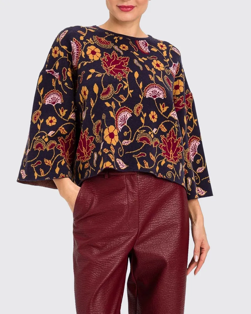 Twin-Set Rundhals-Pullover mit Paisley-Muster aus Viskosemischung Bunt