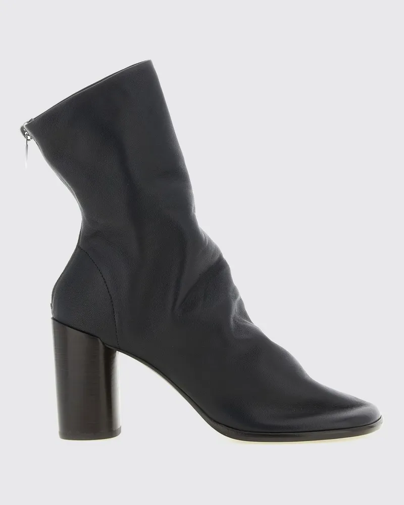 Christophe Lemaire Glove Stiefel aus Lammleder mit Knittereffekt und hohem Absatz Braun