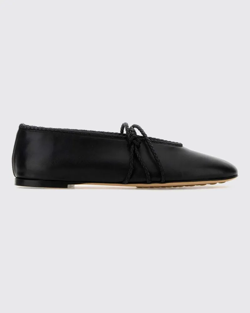 Bottega Veneta Mary-Jane-Ballerinas aus Lammleder mit geflochtenen Riemen Schwarz