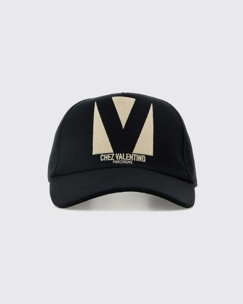Valentino Garavani Baseballkappe von aus Baumwolltwill mit gesticktem Logo Schwarz