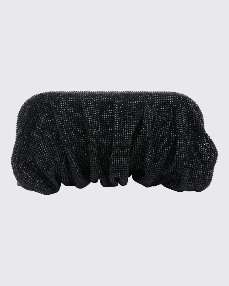 Benedetta Bruzziches Gedrapte Venus La Grande Clutch aus Kristall-Mesh Schwarz