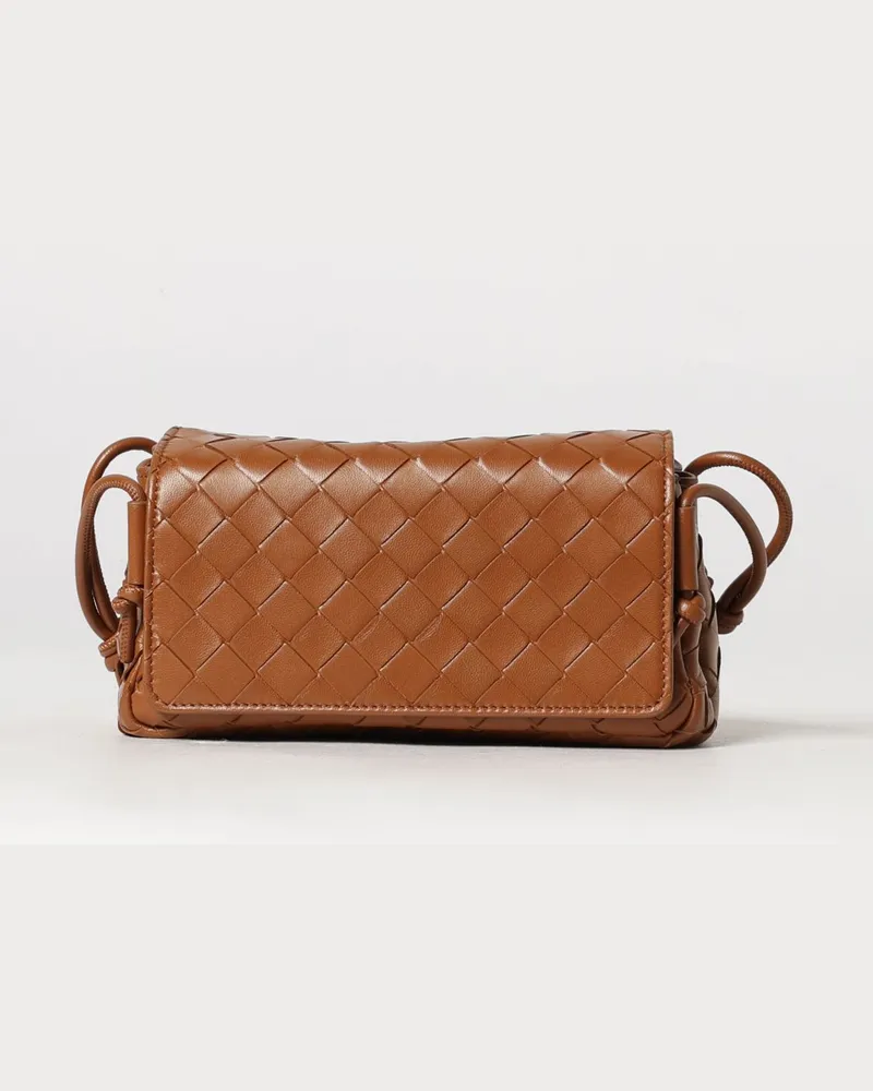 Bottega Veneta Schultertasche Notturno aus geflochtenem Leder mit geknotetem Riemen Braun