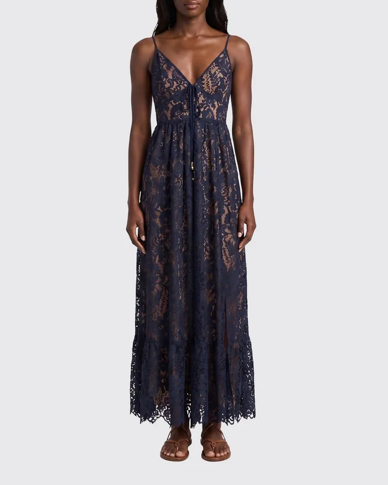 Michael Kors Spitzen-Midikleid Blau