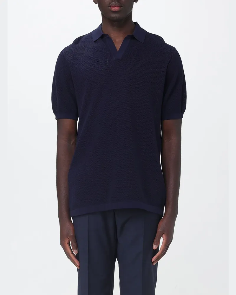 MC2 Saint Barth Polohemd aus Baumwollstrick Navy