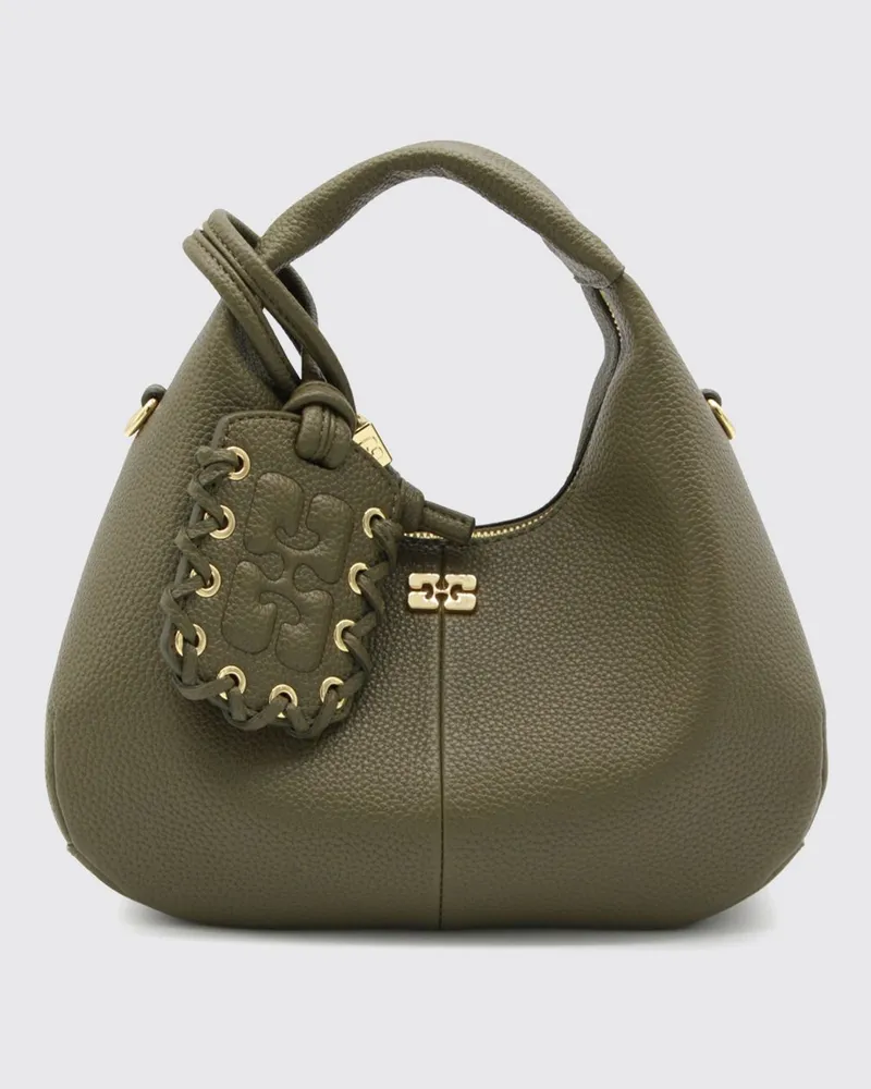 Ganni Mini-Handtasche aus recycelten Materialien mit Butterfly-Logo Grün