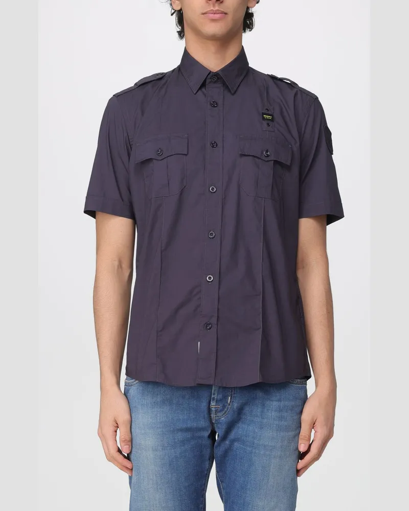 Blauer Hemd herren Blau