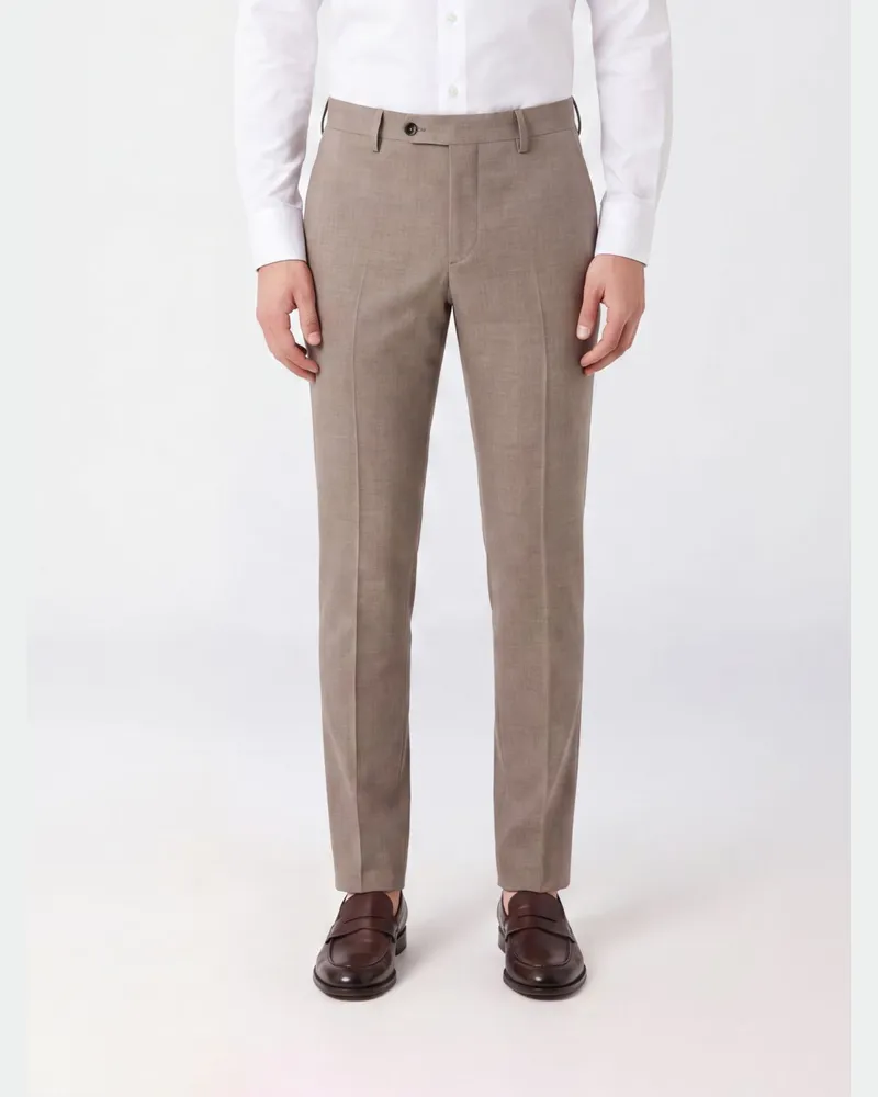 PT TORINO Slim-Fit Schneiderhose von aus Stretch-Schurwolle mit Paspeltaschen Beige